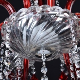 Lustre bougie en cristal rouge