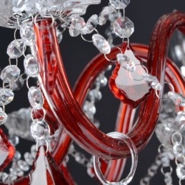 Lustre bougie en cristal rouge