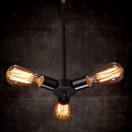 Suspension 3 lumières style campagnard en fer forgé