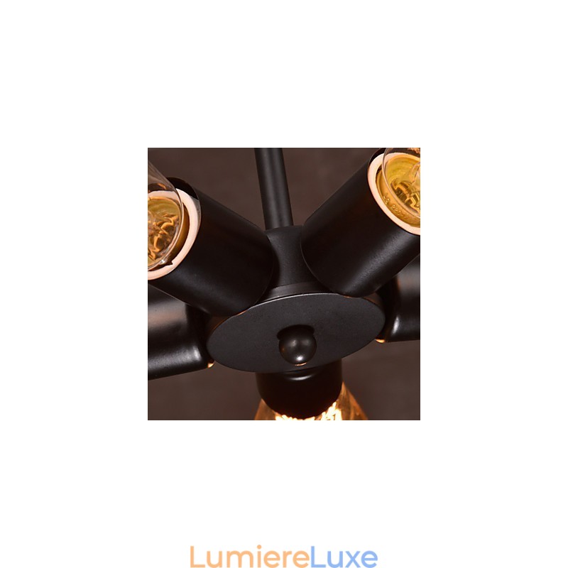 Suspension 3 lumières style campagnard en fer forgé