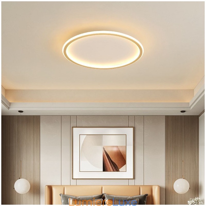 Plafonniers encastrés ultra-minces à intensité variable de style nordique moderne et contemporain avec télécommande, peuvent également être utilisés comme applique murale