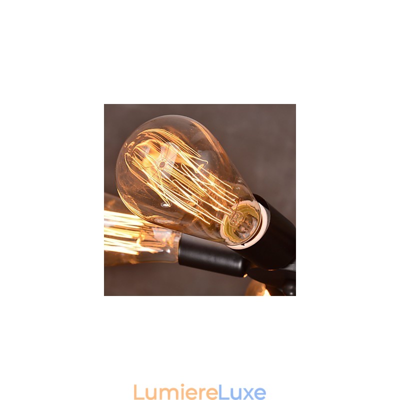 Suspension 3 lumières style campagnard en fer forgé