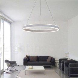 Suspension Art Déco 1 Anneau Deux Bandes 60 cm