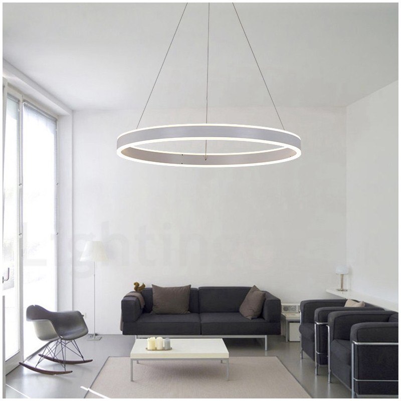 Suspension Art Déco 1 Anneau Deux Bandes 60 cm