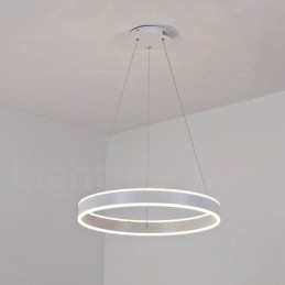 Suspension Art Déco 1 Anneau Deux Bandes 60 cm