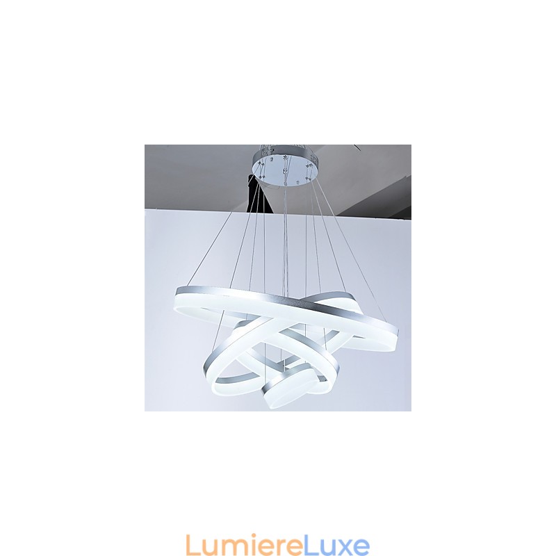 Lustre en acrylique avec anneau et luminaires suspendus