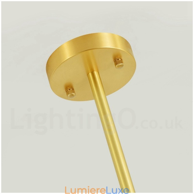 Lustre à 6 lampes en laiton pur, style haricot d'Europe du Nord, suspension moderne en métal moléculaire