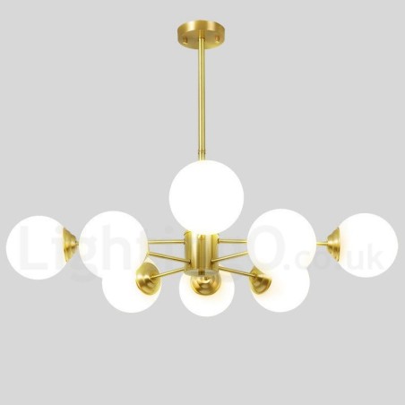 Lustre à 8 lumières (4 + 4 lumières) à deux niveaux en laiton pur d'Europe du Nord, suspension moderne en métal moléculaire Lustre à 8 lumières (4 + 4 lumières) à deux niveaux en laiton pur d'Europe du Nord, suspension moderne en métal moléculaire