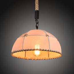 Lustre de campagne rétro fait à la main en corde de chanvre dans le style de campagne industrielle