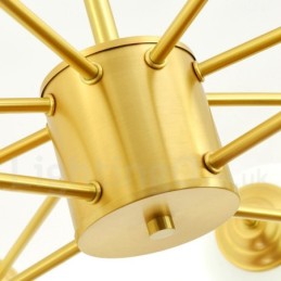 Lustre à 12 lampes (8 + 4 lampes) à deux niveaux en laiton pur, style haricot d'Europe du Nord, suspension moderne en métal moléculaire