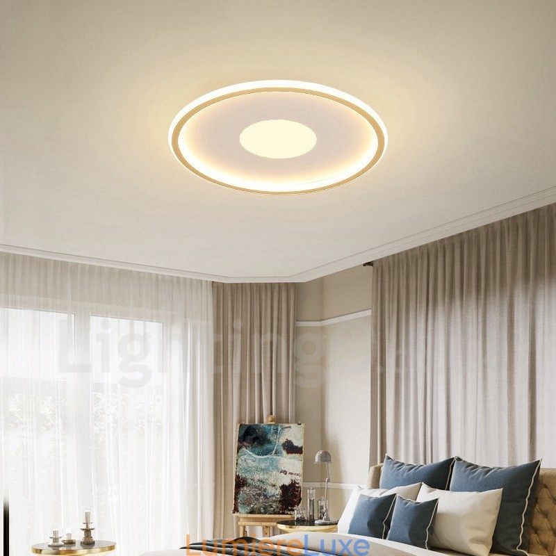 Plafonniers encastrés ultra-minces à intensité variable de style nordique moderne et contemporain avec télécommande, peuvent également être utilisés comme applique murale