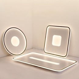 Plafonniers encastrés ultra-minces à intensité variable de style nordique moderne et contemporain avec télécommande, peuvent également être utilisés comme applique murale