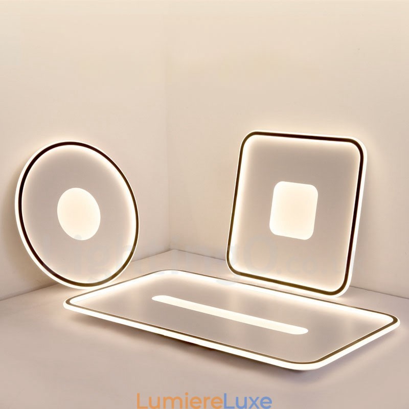 Plafonniers encastrés ultra-minces à intensité variable de style nordique moderne et contemporain avec télécommande, peuvent également être utilisés comme applique murale