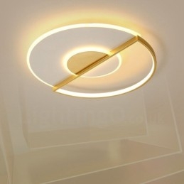 Plafonniers encastrés ultra-minces de style nordique contemporain moderne doré avec télécommande, peuvent également être utilisés comme applique murale