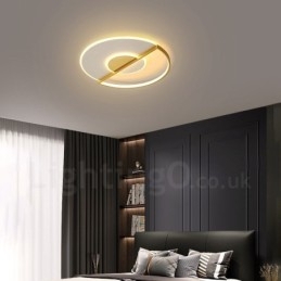 Plafonniers encastrés ultra-minces de style nordique contemporain moderne doré avec télécommande, peuvent également être utilisés comme applique murale