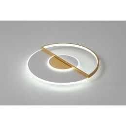 Plafonniers encastrés ultra-minces de style nordique contemporain moderne doré avec télécommande, peuvent également être utilisés comme applique murale