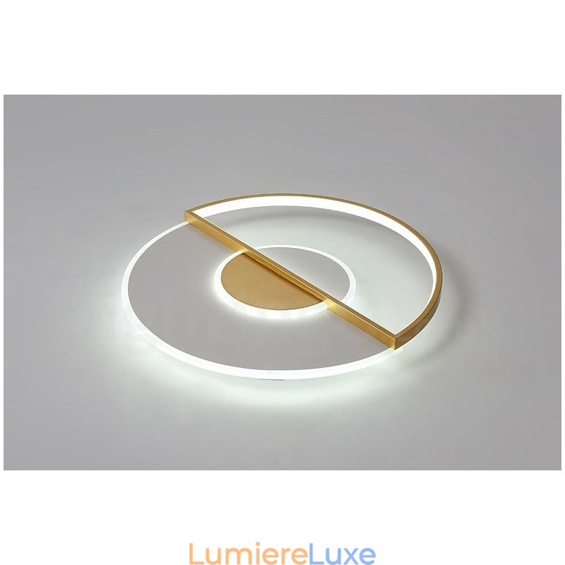 Plafonniers encastrés ultra-minces de style nordique contemporain moderne doré avec télécommande, peuvent également être utilisés comme applique murale