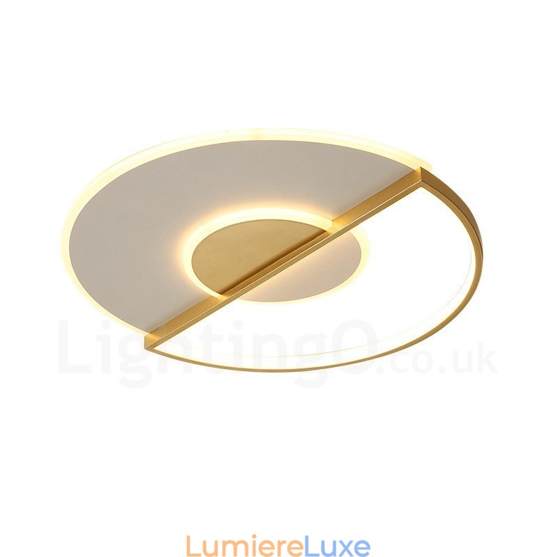 Plafonniers encastrés ultra-minces de style nordique contemporain moderne doré avec télécommande, peuvent également être utilisés comme applique murale