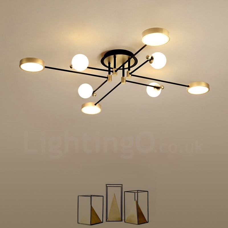 Lustre moderne en métal doré et noir