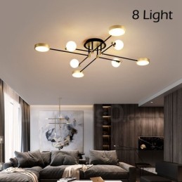 Lustre moderne en métal doré et noir