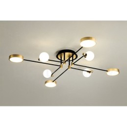 Lustre moderne en métal doré et noir