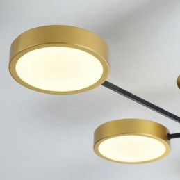Lustre moderne en métal doré et noir