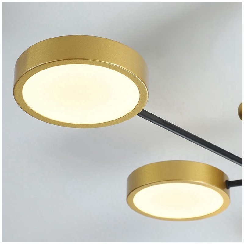 Lustre moderne en métal doré et noir