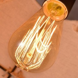 Lustre de campagne rétro fait à la main en corde de chanvre dans le style de campagne industrielle