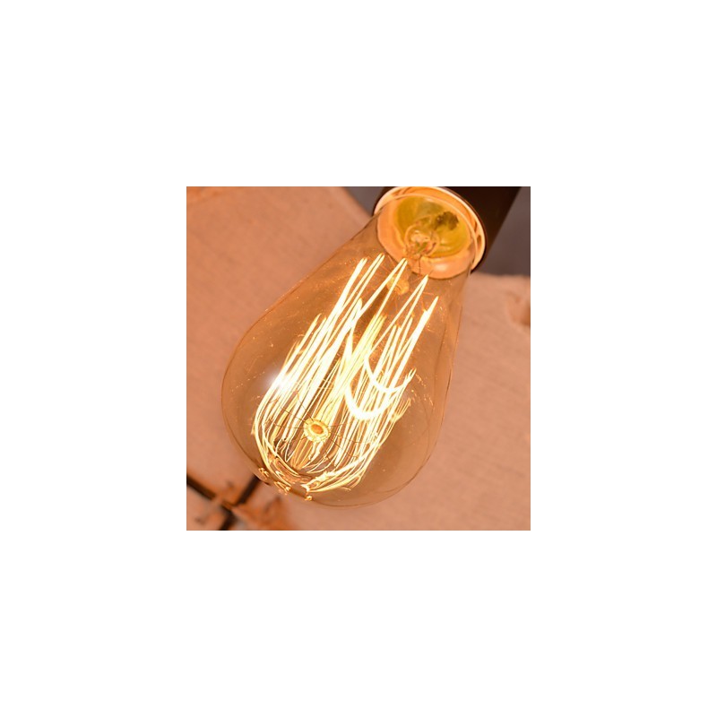 Lustre de campagne rétro fait à la main en corde de chanvre dans le style de campagne industrielle