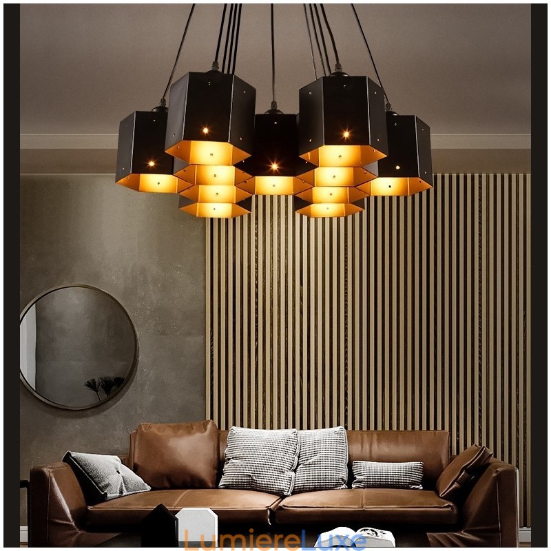 Lustre suspendu de style industriel loft