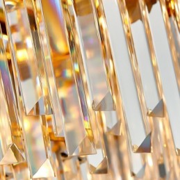 Lustre suspendu rond en cristal K9 noir et or de luxe postmoderne