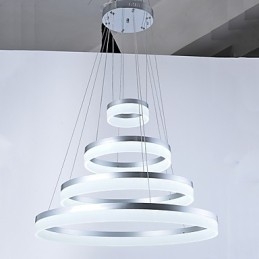 Lustre en acrylique avec anneau et luminaires suspendus