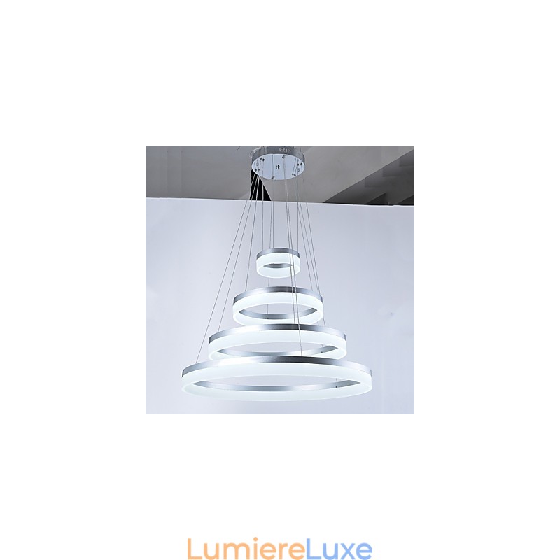 Lustre en acrylique avec anneau et luminaires suspendus