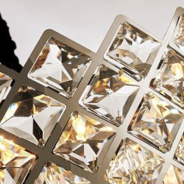 Lustre suspendu rond en cristal K9 argenté postmoderne de luxe