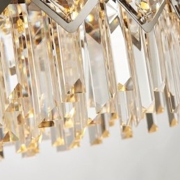 Lustre suspendu rond en cristal K9 noir et or de luxe à deux niveaux, style postmoderne