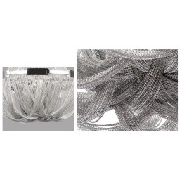 Lustre à pampilles design, suspension couleur argent et or