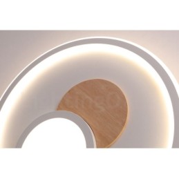 Plafonniers ronds en bois à intensité variable, style nordique contemporain moderne, avec télécommande, pouvant également être utilisés comme applique murale