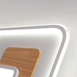 Plafonniers carrés en bois à intensité variable, de style nordique moderne et contemporain, avec télécommande, peuvent également être utilisés comme applique murale.