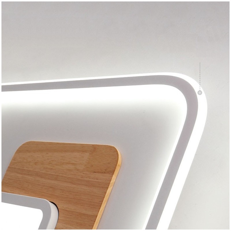 Plafonniers carrés en bois à intensité variable, de style nordique moderne et contemporain, avec télécommande, peuvent également être utilisés comme applique murale.