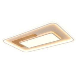 Plafonniers rectangulaires en bois à intensité variable, de style nordique moderne et contemporain, avec télécommande, peuvent également être utilisés comme applique murale.