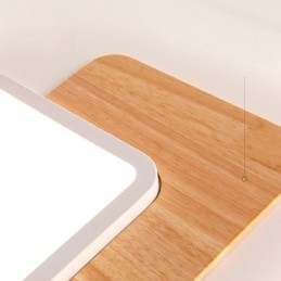 Plafonniers rectangulaires en bois à intensité variable, de style nordique moderne et contemporain, avec télécommande, peuvent également être utilisés comme applique murale.