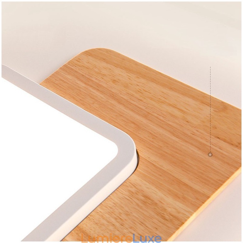 Plafonniers rectangulaires en bois à intensité variable, de style nordique moderne et contemporain, avec télécommande, peuvent également être utilisés comme applique murale.