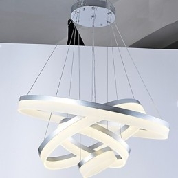 Lustre en acrylique avec anneau et luminaires suspendus