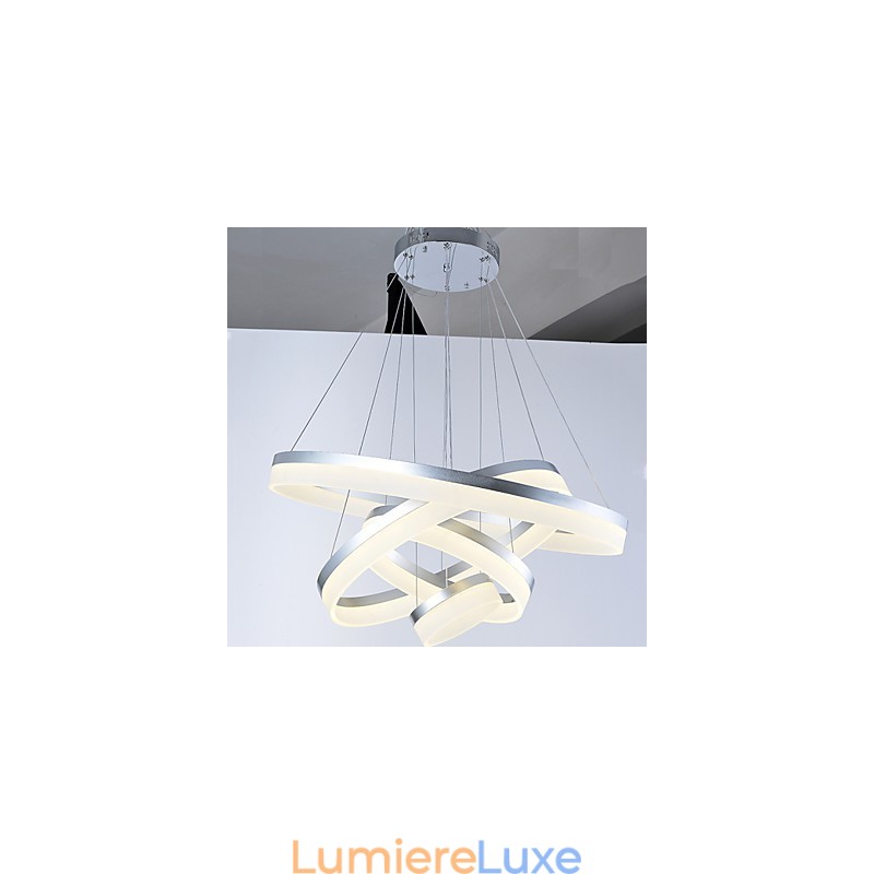 Lustre en acrylique avec anneau et luminaires suspendus