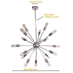 Lustre moderne Globe Living Suspension Salle à manger Shopping Magasin Nuit Métal Chrome