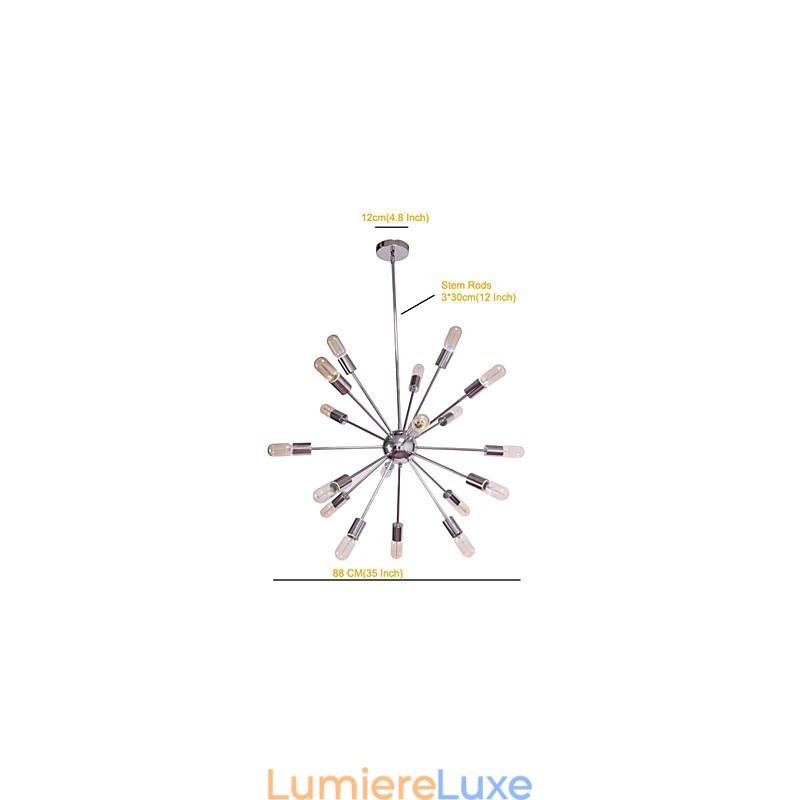 Lustre moderne Globe Living Suspension Salle à manger Shopping Magasin Nuit Métal Chrome