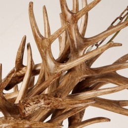 Lustre antique à 9 lumières en bois de cerf rustique et artistique à trois niveaux