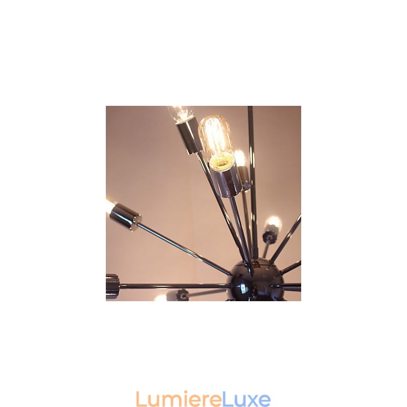 Lustre moderne Globe Living Suspension Salle à manger Shopping Magasin Nuit Métal Chrome