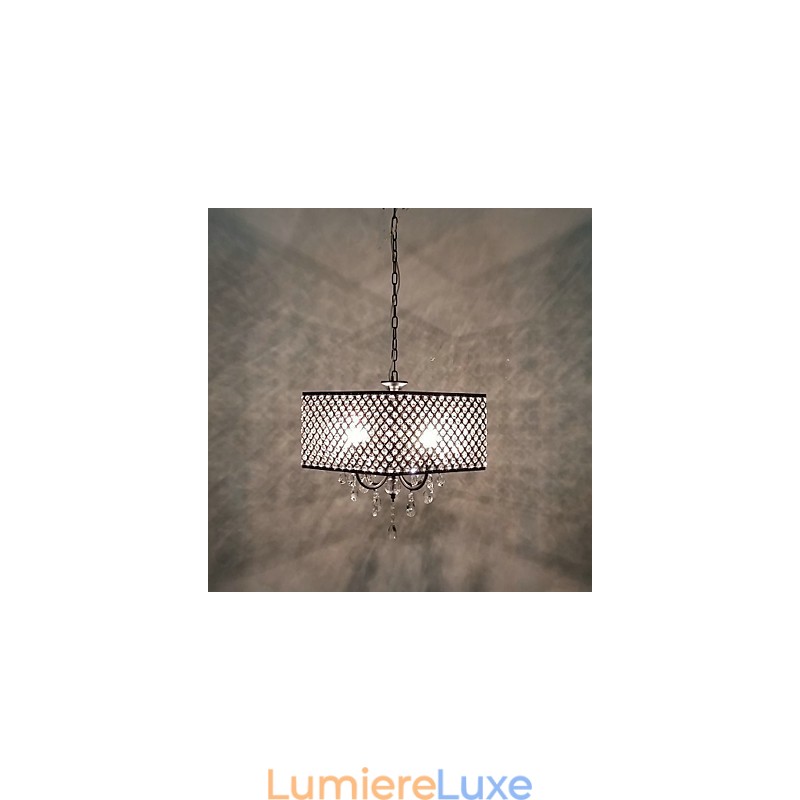 Lustre en métal peint en cristal classique traditionnel