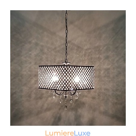 Lustre en métal peint en cristal classique traditionnel Lustre en métal peint en cristal classique traditionnel
